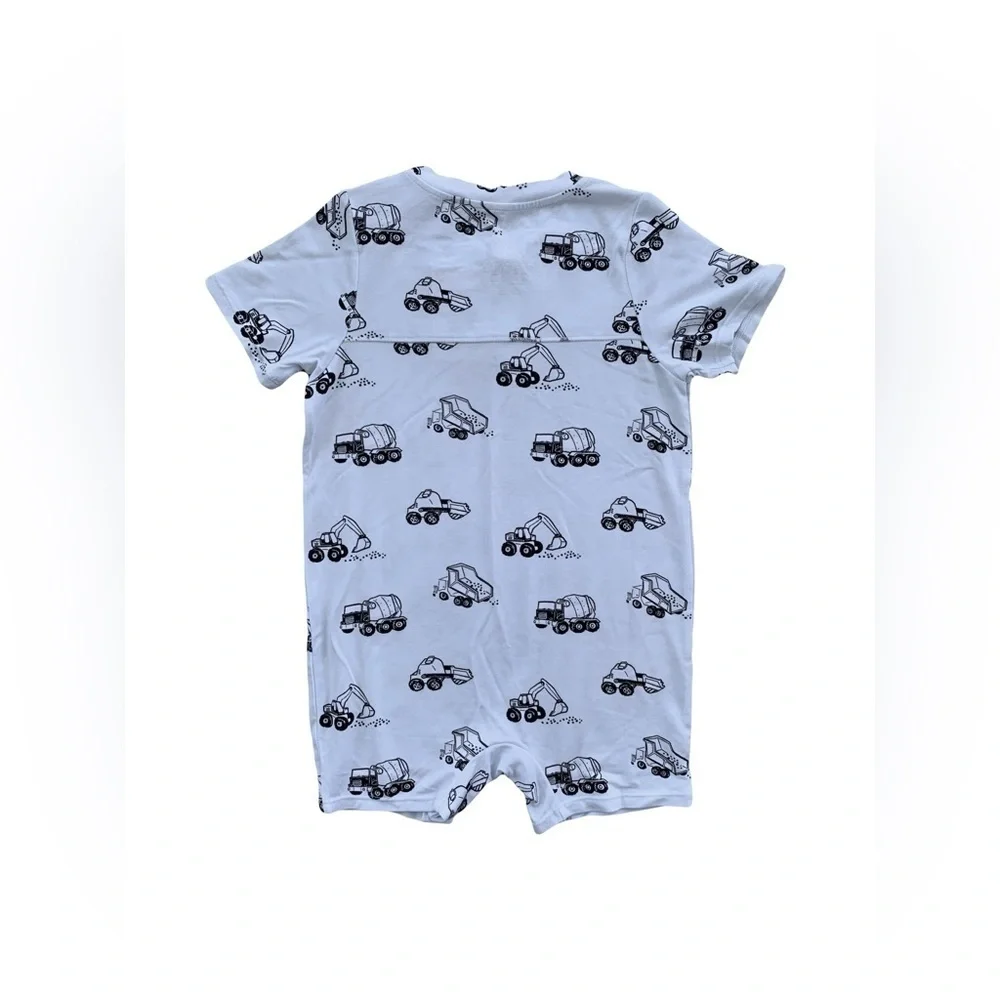 Angel Dear NWT Size 18-24 Months Construction Print Bamboo Romper - Picture 2 of 5